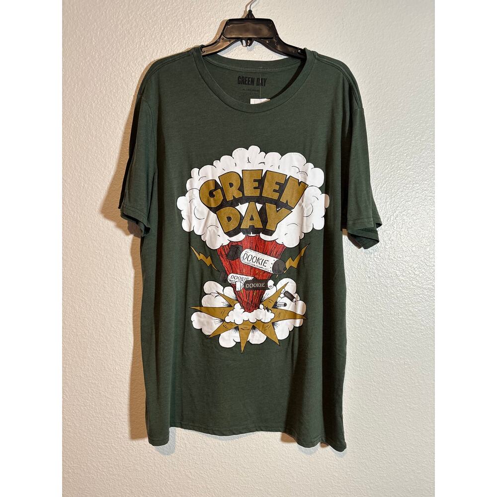 Green Day NWT Men's Size XL Dookie Album T-Shirt Green Band Tee Mad Engine